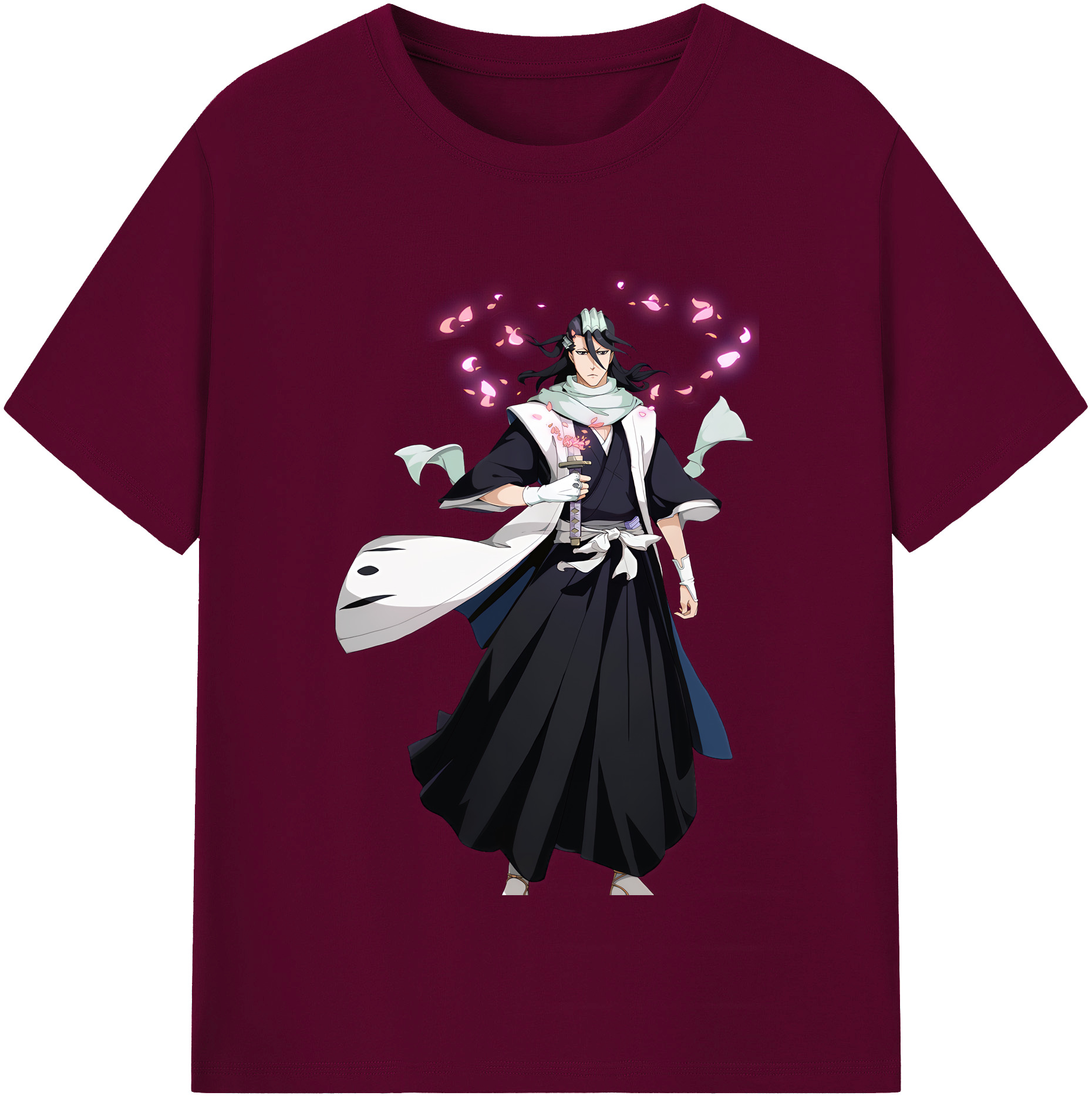 （画像用） ブリーチ くちき びゃくや BLEACH Kuchiki Byakuya レディースカジュアルプリントTシャツ（綿100％）